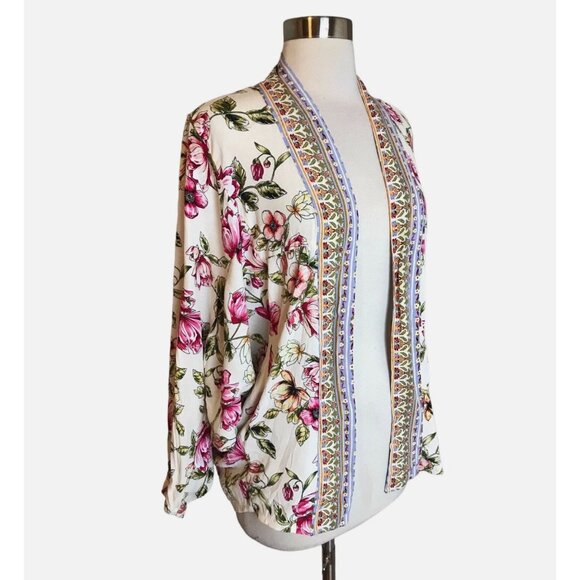 Anthropologie Akemi + Kin Idalia Kimono One Size Floral Dolman Bohemian Boho - Picture 6 of 13